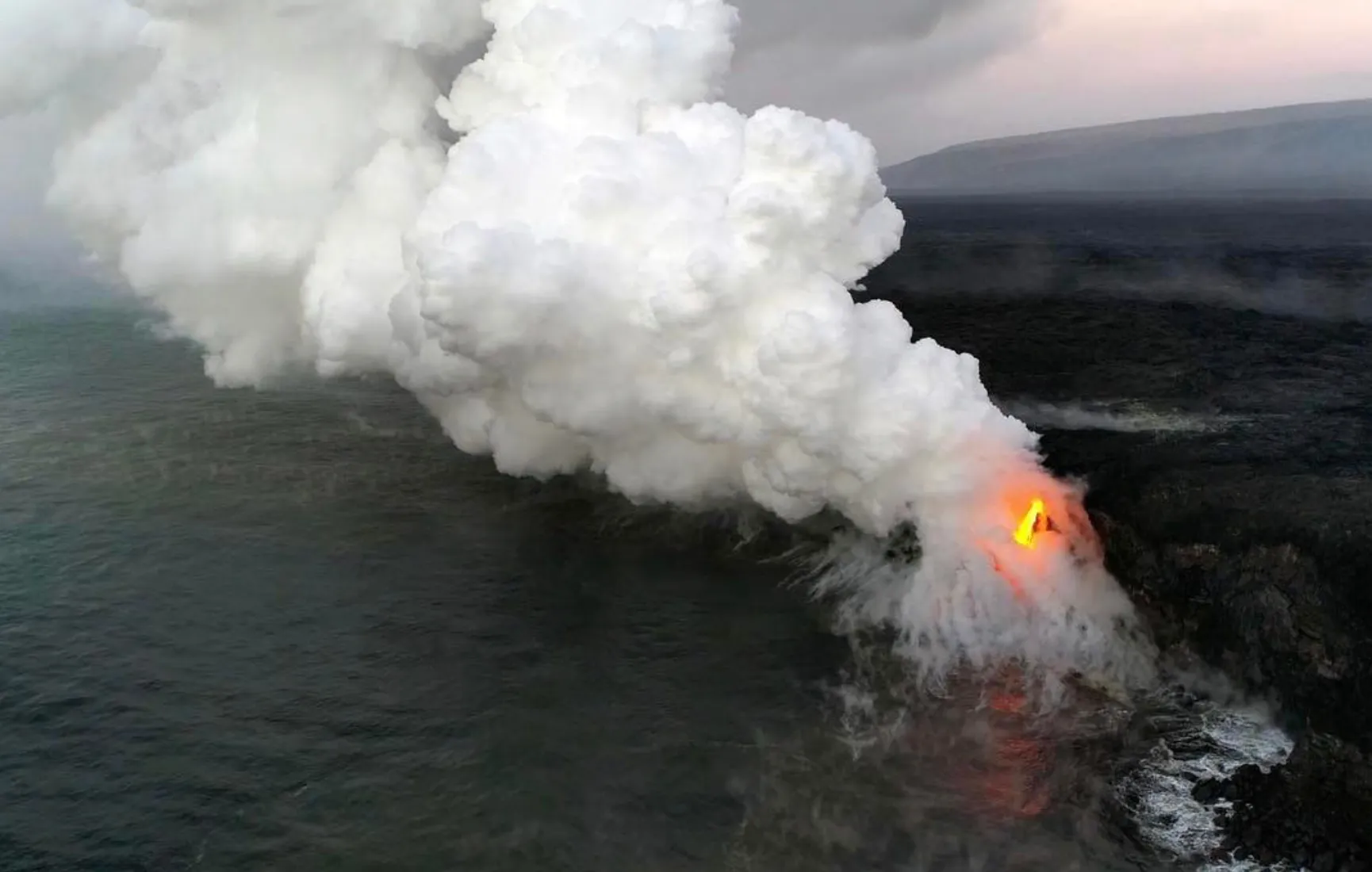 Lava Ocean Entry — Aerial · Big Island